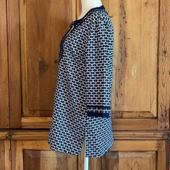 J. Crew Blue & White Cotton V Neck Tunic Sz. Small - Picture 5 of 9